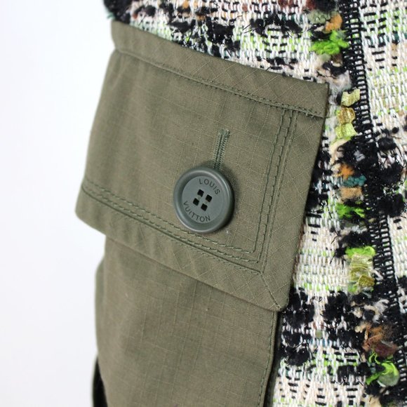 Louis Vuitton Sleeveless Top Woven Fringed Trim Tweed Cargo Pocket Skirt NEW 38 - Picture 5 of 11